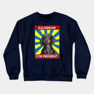 Dachshund For President (Black) Crewneck Sweatshirt